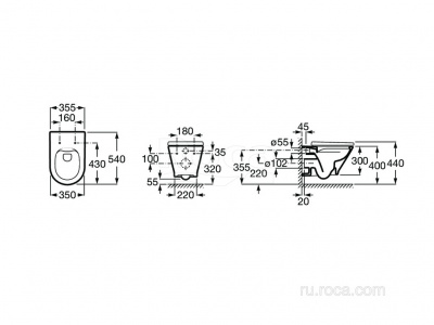 Унитаз подвесной Roca Gap Round Rimless 3460NL000