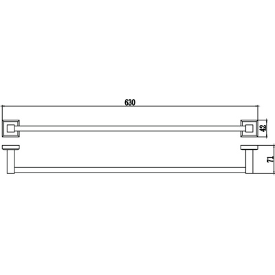 Держатель для полотенец прямой 60 см Savol S-609524 хром