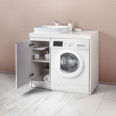 Тумба с раковиной Alavann Soft 100 столешница шпон правая