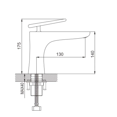Смеситель для раковины Rose R16F R1601F белый/хром